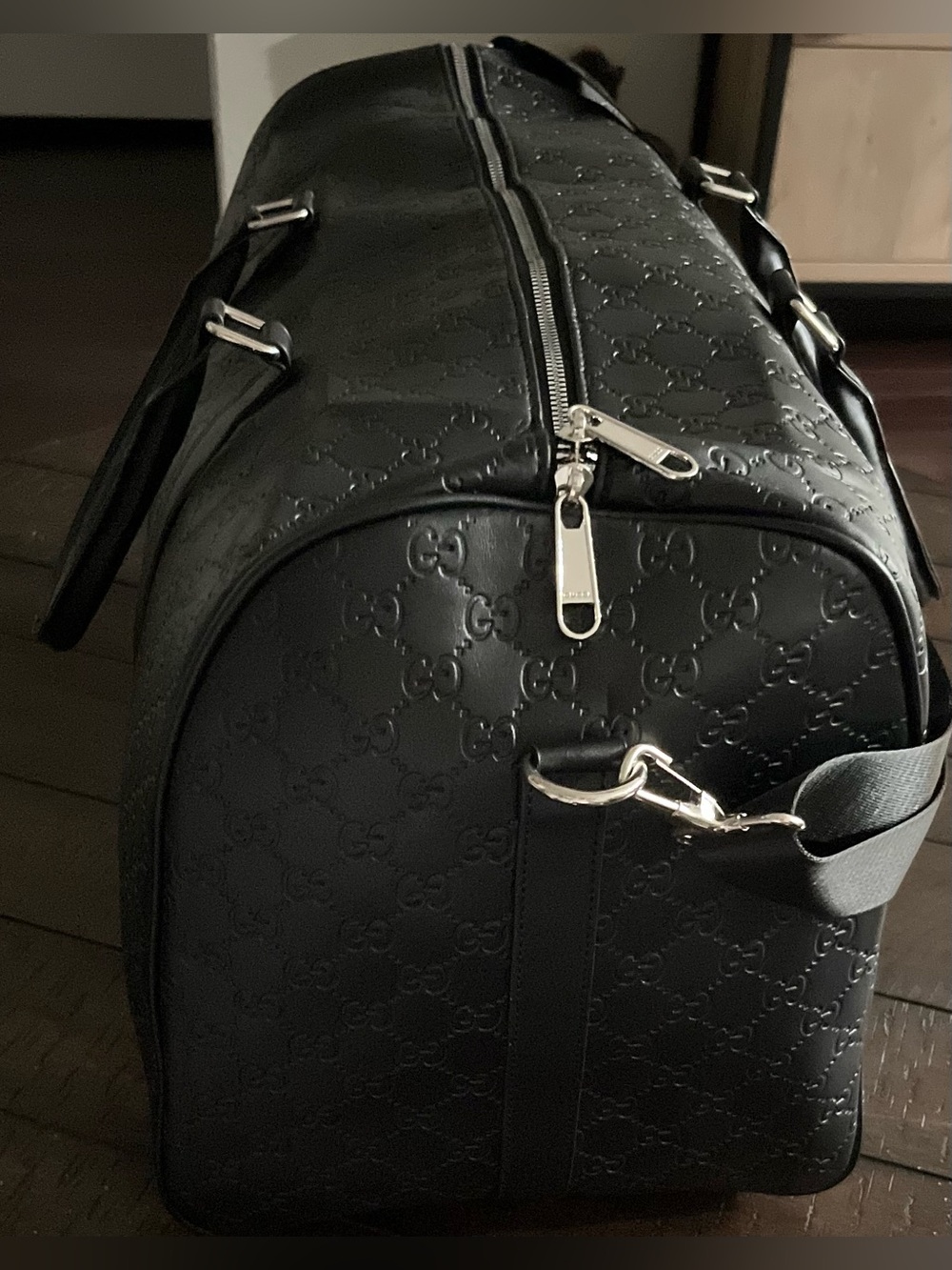 Gucci Black Embossed GG Duffel Bag - Picture 4 of 6